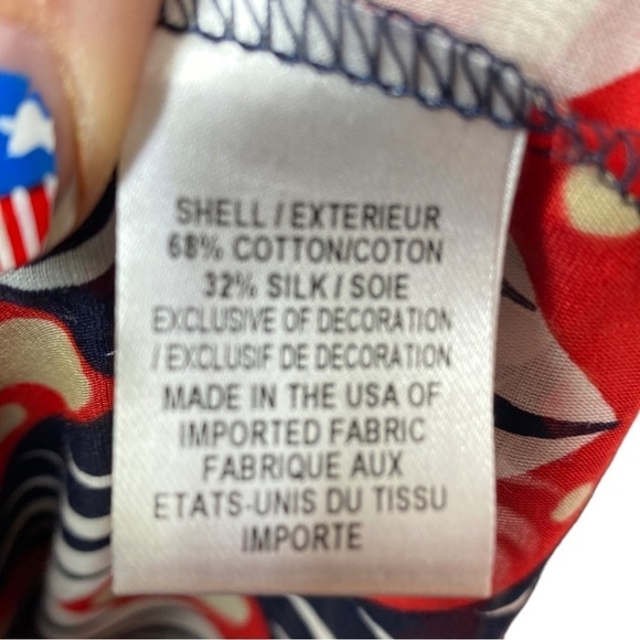 Milly of New York Cotton Silk Blend Abstract Print Blouse Top Size 0 - Picture 8 of 9